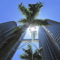 Buy canvas prints of Petronas Towers Sunbeam by Luke Newman