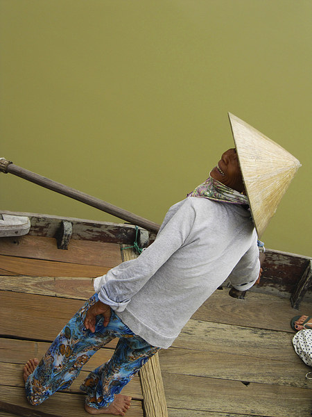 Mekong River Lady Vietnam Picture Board by Luke Newman