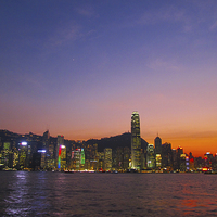 Buy canvas prints of Hong Kong City Sunset by Luke Newman