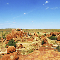Buy canvas prints of  The Devils Marbles by Luke Newman