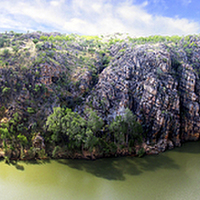 Buy canvas prints of  Katherine Gorge Panorama by Luke Newman