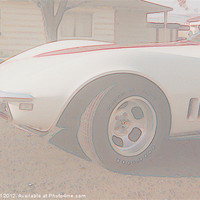 Buy canvas prints of 1968 Corvette White Pencil by Daryl Hill