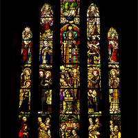 Buy canvas prints of St Marys Monastery Stain Glass Window by Jamie Moffat
