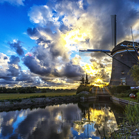 Buy canvas prints of  Sunset over the windmill by Ankor Light