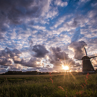 Buy canvas prints of   Sunset over the windmill by Ankor Light