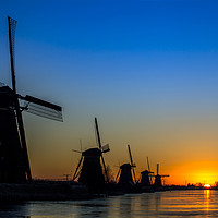 Buy canvas prints of Sunrise on the Unesco heritage windmill by Ankor Light