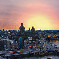 Buy canvas prints of Amsterdam skyline at night by Ankor Light
