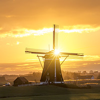 Buy canvas prints of Sunrise windmill by Ankor Light