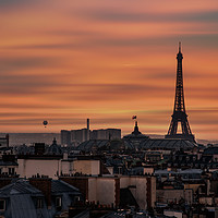 Buy canvas prints of Red sunset on the Eiffel tower by Ankor Light
