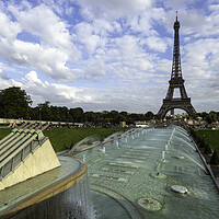 Buy canvas prints of Trocadero fountain in front of the Eiffel tower in Paris, France by Ankor Light