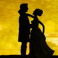 Buy canvas prints of Wedding Couple Silhouette by Buster Brown