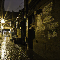 Buy canvas prints of Glasgow Alley at Night by Buster Brown