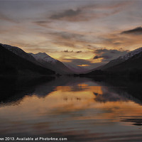 Buy canvas prints of Sunset over loch Doine by Buster Brown