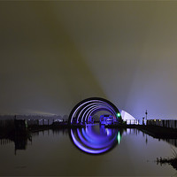 Buy canvas prints of Falkirk Wheel Canal Hoops by Buster Brown