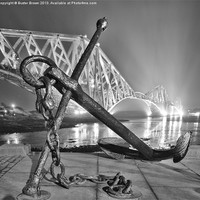 Buy canvas prints of Anchor at Forth Rail Bridge by Buster Brown