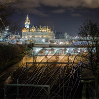 Buy canvas prints of Waverley Station and The Balmoral Hotel. by Buster Brown