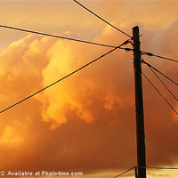 Buy canvas prints of Angry Sky Through The Wires by philip milner