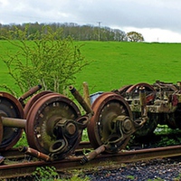 Buy canvas prints of Spare Carriage Wheels by philip milner