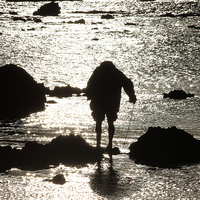 Buy canvas prints of  Beach silhouette by philip milner