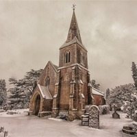 Buy canvas prints of Snowy  Romsey Church by stuart bennett