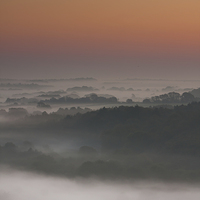 Buy canvas prints of Dorset Sunrise Mist by stuart bennett