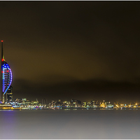 Buy canvas prints of Portsmouth Seafront at night by stuart bennett