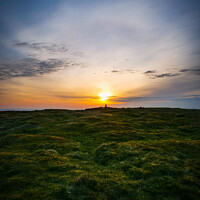 Buy canvas prints of Sunset at the summit of Clee Hill in Shropshire by Shawn Nicholas