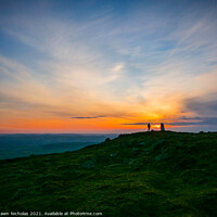 Buy canvas prints of Sunset on Clee Hill Summit in Shropshire by Shawn Nicholas