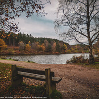 Buy canvas prints of Autumn Landscape looking over the Lake in Cannock Chase, Staffordshire by Shawn Nicholas