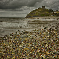 Buy canvas prints of Criccieth Beach, Criccieth Castle North Wales by Shawn Nicholas