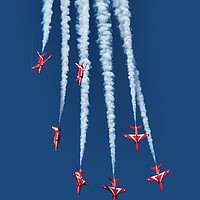 Buy canvas prints of RAF Red Arrows Display Team by Shawn Nicholas