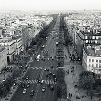 Buy canvas prints of Champs Elysees from Arc de Triomphe by Daniel Zrno