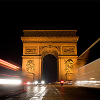 Buy canvas prints of Arc de Triomphe at night by Daniel Zrno