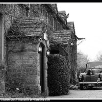 Buy canvas prints of Old car outside Dorset Pub by Anne Couzens