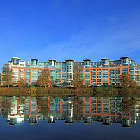 Buy canvas prints of River Crescent Apartment Building by Steve Adams