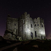 Buy canvas prints of Carnbrea Castle at Night Cornwall by Ian Cocklin