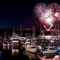 Buy canvas prints of Fireworks over Falmouth, Cornwall by Ian Cocklin