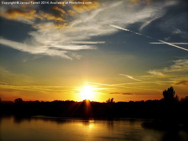 Sunset over the Loire Valley Picture Board by Jacqui Farrell