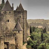 Buy canvas prints of Carcassonne City Walls by Jacqui Farrell