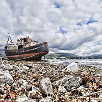 Buy canvas prints of Fishing Boat Aground in Scotland by Andy Anderson