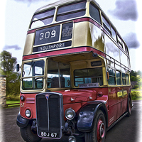 Buy canvas prints of Old AEC Double Decker by Andy Anderson