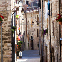 Buy canvas prints of  Sleepy Street in Assisi, Italy by Andy Anderson