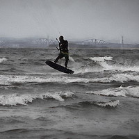 Buy canvas prints of Kite Surfing Scotland by Andy Anderson