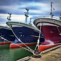 Buy canvas prints of Scottish Trawlers in Port by Andy Anderson