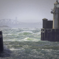 Buy canvas prints of Storm around Burntisland Harbour by Andy Anderson