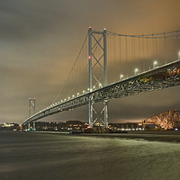 Buy canvas prints of Forth Bridges on a Stormy Night by Andy Anderson