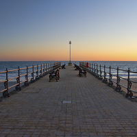 Buy canvas prints of  Swanage Sunrise by Val Saxby LRPS