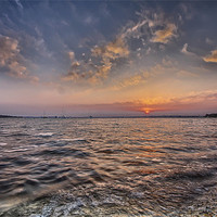 Buy canvas prints of Sunset over Hamworthy Poole by Jennie Franklin