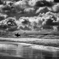 Buy canvas prints of Stormy Sky Surfer by Jennie Franklin