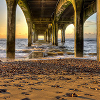 Buy canvas prints of Under the Pier at Sunrise by Jennie Franklin